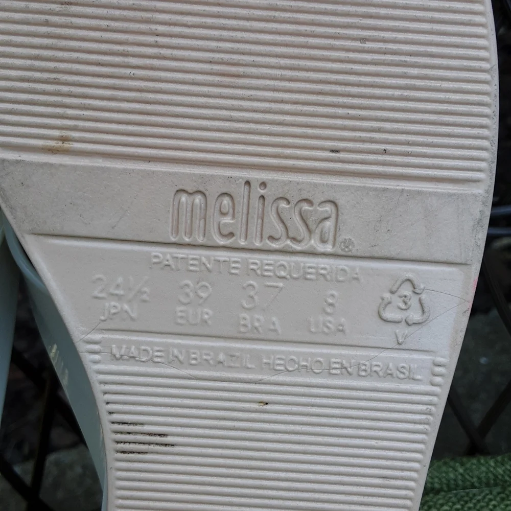 Melissa White and Pink Platform Thong Sandal Size 8.